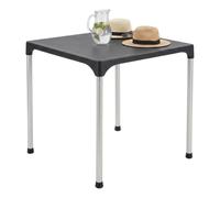 COSHANO Mesa de Jardín Resina y Aluminio Negro 70x70x72cm