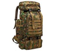 COSHANO Mochila de senderismo macuto para Camping 80L Grande bolsa militar Táctica Hombre o Mujer Outdoor Montaña Campamento Impermeable Trekking, Viaje, Supervivencia (Verde Camuflaje)