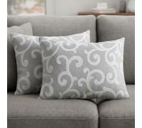 COSHANO Pack 2 Cojín para sofá, Cama, Silla, 30x50cm, con Cremallera, Incluidas 2 Suaves Fundas y 2 Rellenos Rectangular Hecho en España (Estampado Gris)