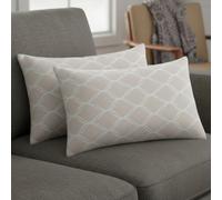 COSHANO Pack 2 Cojín para sofá, Cama, Silla, 30x50cm, con Cremallera, Incluidas 2 Suaves Fundas y 2 Rellenos Rectangular Hecho en España (Estampado Gris 2)