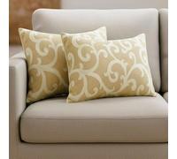 COSHANO Pack 2 Cojín para sofá, Cama, Silla, 30x50cm, con Cremallera, Incluidas 2 Suaves Fundas y 2 Rellenos Rectangular Hecho en España (Estampado Beige)