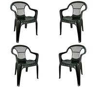 COSHANO Set de Sillas plasticas para Terraza, Jardín, Patio, Playa, Camping, apilables (4X Gris Antracita)