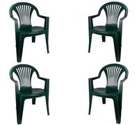COSHANO Set de Sillas plasticas para Terraza, Jardín, Patio, Playa, Camping, apilables (4X Verde)