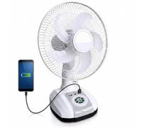 COSHANO Ventilador Portátil Recargable 12" Corriente 220 o Inalambrico de Sobremesa Silencioso con Batería interna USB con 3 Velocidades y Carga Rápida con Luz LED