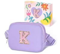 COSHAYSOO Riñonera de cintura pequeña con parche de letra inicial, correa ajustable para mujeres, adolescentes, niñas, correr, viajar, gimnasio, senderismo, mini bolso cruzado de viaje, bolsa cruzada
