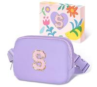 COSHAYSOO Riñonera de cintura pequeña con parche de letra inicial, correa ajustable para mujeres, adolescentes, niñas, correr, viajar, gimnasio, senderismo, mini bolso cruzado de viaje, bolsa cruzada