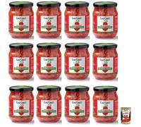 Così Com'è Datterino Rosso Dolcimetà al Naturale,Tomate rojo natural Datterino cortado a la mitad,Tomates italianos,540g Glass + Italian Gourmet Polpa di Pomodoro 400 g lata