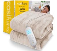 Cosi Home Manta Eléctrica Grande 180x130 cm, Manta Sofá Polar, Crema | Manta Térmica Eléctrica de Micropolar, 10 Niveles de Calor, Temporizador 10h, Apagado Automático, Bajo Consumo, Lavable