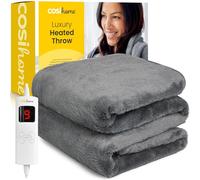 Cosi Home Manta Electrica Termica Premium Ultra Suave, 9 Niveles de Calor, Temporizador, Mando Extraible, Lavable en Lavadora, 180 x130 cm - Gris
