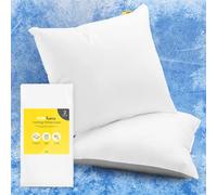 Cosi Home Pack 2 Fundas de Almohada 80x80 cm Refrescantes para Sudor Nocturno. Fundas Protectora de Doble Cara para Invierno y Verano. Q-MAX 0,45 con Cremallera Oculta y Apta para Lavadora - Blanco