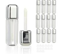 COSIDEA 14 tubos de brillo de labios cuadrados de 7 ml para bricolaje, tubos de brillo de labios con varita gruesa