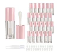 COSIDEA 14 tubos de brillo de labios gruesos vacíos de 6 ml para brillo de labios, tubos redondos de color rosa con varita gruesa, Rosado, 14 Count (Pack of 1)