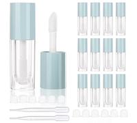 COSIDEA 14 tubos redondos vacíos de 6 ml para brillo de labios, recipientes de brillo de labios azules
