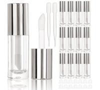 COSIDEA 14 tubos vacíos de brillo de labios de 6 ml para bricolaje brillo de labios, contenedores de brillo de labios plateados