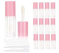 COSIDEA 14 Tubos Vacíos de Brillo de Labios de 6 ml, Recipientes Redondos Rosados Lindos al por Mayor