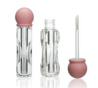 COSIDEA 18 tubos vacíos de brillo de labios de 4,5 ml, color rosa, con tapa en forma de bola, botellas de tubo de brillo de labios para rellenar aceite de labios