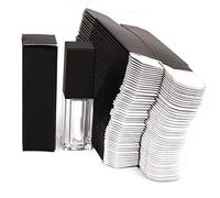 COSIDEA 25 cajas de papel de manualidades de 25 x 25 x 86 mm para brillo de labios, caja de embalaje de lápiz labial de 350 g para tubos de brillo de labios (caja de papel negra, 25 piezas)