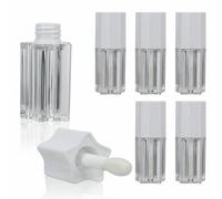 COSIDEA 5 tubos de brillo de labios con forma de estrella blanca de 5 ml y 4,8 g para bricolaje con cepillo grueso