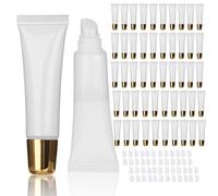 COSIDEA 50 tubos de 12 ml para brillo de labios dorados, recipientes suaves y rellenables, vacíos, bálsamo de labios, embalaje cosmético