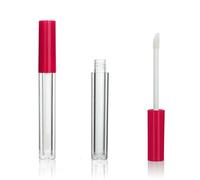 COSIDEA 50 tubos redondos vacíos de 1,5 ml de color rosa rosa delgado con varita de brillo de labios botellas de tubo de brillo de labios al por mayor para pequeñas empresas