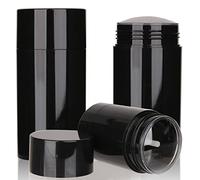 COSIDEA 6 recipientes de desodorante redondos vacíos negros de 75 g / 2.5 onzas, tubos giratorios grandes para cera de cabello, botella de lápiz labial