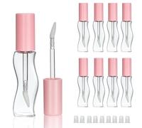 COSIDEA 9 tubos vacíos de brillo de labios de tamaño grande de 15 ml, botellas de tubo de brillo de labios en forma de S para recambio de liptina de aceite de coco