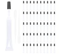 COSIDEA Juego de 50 tubos vacíos largos y delgados de 15 ml para brillo de labios, tapa negra, transparente, rosa rosa, azul, morado, blanco, negro, dorado, plateado
