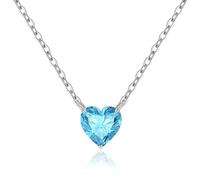 Cosie Lily Collar Mujer Regalo, Plata De Ley 925 Corazón Colgante Necklace Joya, Cumpleaños San Valentín Navidad Aniversarios Dia De La Madre, Regalos Mamá Esposas Hermanas, Azul Cielo