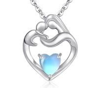 Cosie Lily Regalos Navidad Mujer Cadena de Plata Mujer 925 Ley, Ópalo Colgantes Corazón Joyas de Mujers, Cumpleaños Navidad Regalos Originales para Mamá