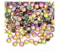 Cosiendo el diamante de cristal, Diamantes de imitación de vidrio termoadhesivos dorados con parte trasera plana for planchar, multicolor, en varios tamaños for decoraciones.(Rainbow,SS8 1440pcs)