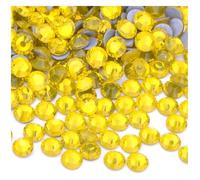Cosiendo el diamante de cristal, Diamantes de imitación de vidrio termoadhesivos dorados con parte trasera plana for planchar, multicolor, en varios tamaños for decoraciones.(Citrine,SS8 1440pcs)