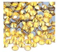 Cosiendo el diamante de cristal, Diamantes de imitación de vidrio termoadhesivos dorados con parte trasera plana for planchar, multicolor, en varios tamaños for decoraciones.(Topaz Ab,SS8 1440pcs)