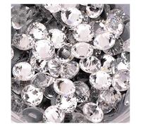 Cosiendo el diamante de cristal, Diamantes de imitación de vidrio termoadhesivos dorados con parte trasera plana for planchar, multicolor, en varios tamaños for decoraciones.(Clear,SS8 1440pcs)