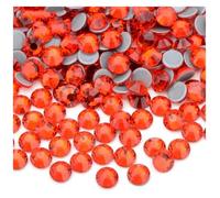 Cosiendo el diamante de cristal, Diamantes de imitación de vidrio termoadhesivos dorados con parte trasera plana for planchar, multicolor, en varios tamaños for decoraciones.(V.lt.siam,SS8 1440pcs)