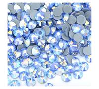 Cosiendo el diamante de cristal, Diamantes de imitación de vidrio termoadhesivos dorados con parte trasera plana for planchar, multicolor, en varios tamaños for decoraciones.(Sapphire Ab,SS8 1440pcs)