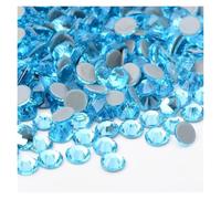 Cosiendo el diamante de cristal, Diamantes de imitación de vidrio termoadhesivos dorados con parte trasera plana for planchar, multicolor, en varios tamaños for decoraciones.(Aquamarine,SS8 1440pcs)
