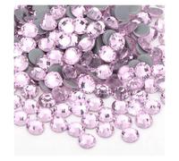 Cosiendo el diamante de cristal, Diamantes de imitación de vidrio termoadhesivos dorados con parte trasera plana for planchar, multicolor, en varios tamaños for decoraciones.(Light Rose,SS8 1440pcs)