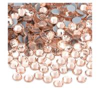 Cosiendo el diamante de cristal, Diamantes de imitación de vidrio termoadhesivos dorados con parte trasera plana for planchar, multicolor, en varios tamaños for decoraciones.(Light Peach,SS8 1440pcs)
