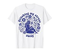 Cosiendo mi estrés lejos Divertido Amante del Ganchillo Camiseta
