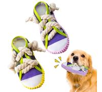 Cosiesnest 2 juguetes para perros, juguete de peluche suave y chirriante, juguete de cuerda para masticar para perros pequeños y cachorros, bonito diseño de zapato para acurrucarse y jugar, ligero