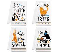 Cosiesnest 4 Pieza Torchons à Vaisselle en Microfibre Superabsorbentes Trapos Cocina Toallas de Mano Paños de Cocina 45 * 66cm Tea Towel Toalla de Decoración Cocina Trapos de Cocina para Hogar y Coci