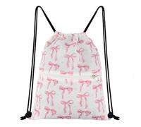 Cosiesnest Bolsa impermeable con cordón de lazo rosa, bolsa de gimnasio y natación para mujeres y niñas, bonita mochila deportiva de coqueta para la escuela, natación, educación física, viajes