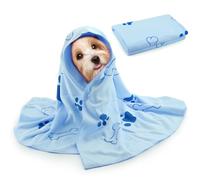 Cosiesnest Toalla para perro de 60 x 100 cm, 1 toalla de baño de microfibra para perro, toalla de baño para perro, toalla para secar y lavar a máquina para todo el año, toalla para perro (azul claro)