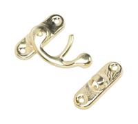 Cosiki 50 Juegos de Pestillo Izquierdo, Pestillo de Brazo Oscilante Decorativo de Hierro Antiguo para Cajas de Joyería, Cajas de Regalo, de Madera (YELLOW)