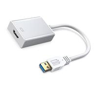 Cosiki Adaptador USB 3.0 a HD, Adaptador de Interfaz Multimedia USB 3.0 a HD Resolución Práctica de 1920x1080 de Alta Velocidad para Monitores (Plata)