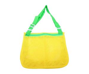 Cosiki Bolsa de Playa de Malla para Niños con Correa Ajustable Bolsa Portátil Espaciosa para Recolectar Conchas Uso en la Playa Material de Malla Liviano 50x25x6cm (#2)