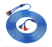 Cosiki Cable de Interconexión de Audio Azul Preciso con Ajuste para Material Ultra Flexible para Transmisión de Audio de Automóvil 5 Metros de Longitud