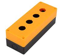 Cosiki Caja de Interruptor de Botón Impermeable de 22 Mm, Caja Protectora de Control Duradera para Control de Campo, Material ABS Amarillo para Montaje en Pared, Fácil Instalación y Mantenimiento