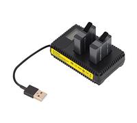 Cosiki Cargador Dual para Cámara, Cargador Dual USB LCD, de Baterías Recargables de Iones de Litio de 2 X 1250 MAh con Pantalla LCD, Ideal para AHDBT 501, 601, 701