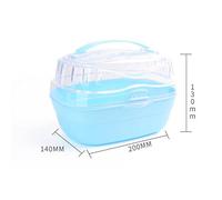 Cosiki Casa de Hámster Transparente Portátil, Jaula de Hámster Liviana y Transpirable, Estuche de Mano para para una Fácil Limpieza, Ideal para Mascotas, Conejillo de Indias (Blue)